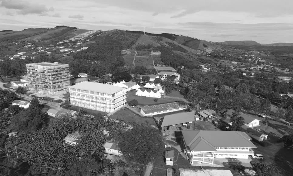 Aerial view of the Bishop Stuart University campus