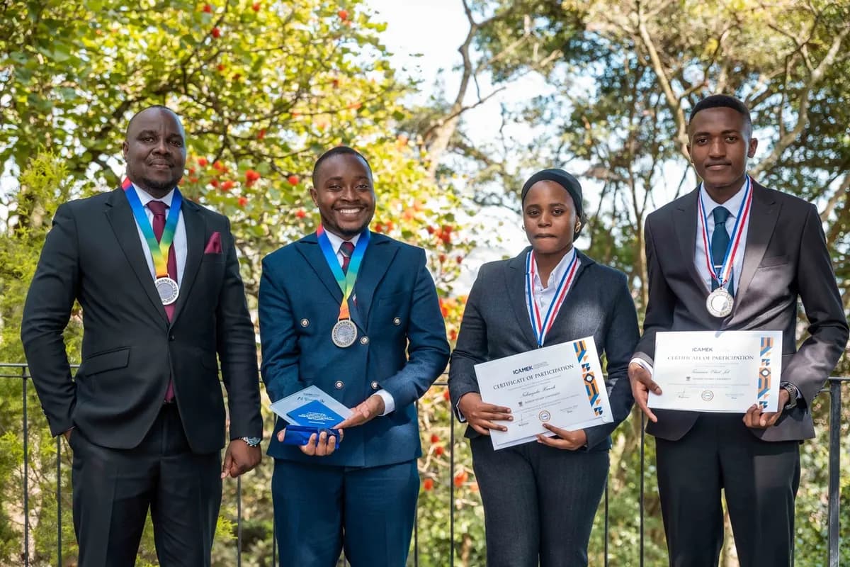 Bishop Stuart University students receiving awards