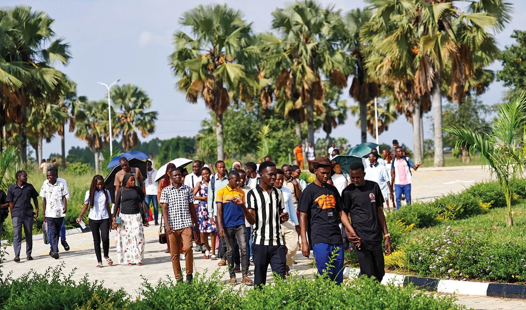 Students on the Soroti University campus
