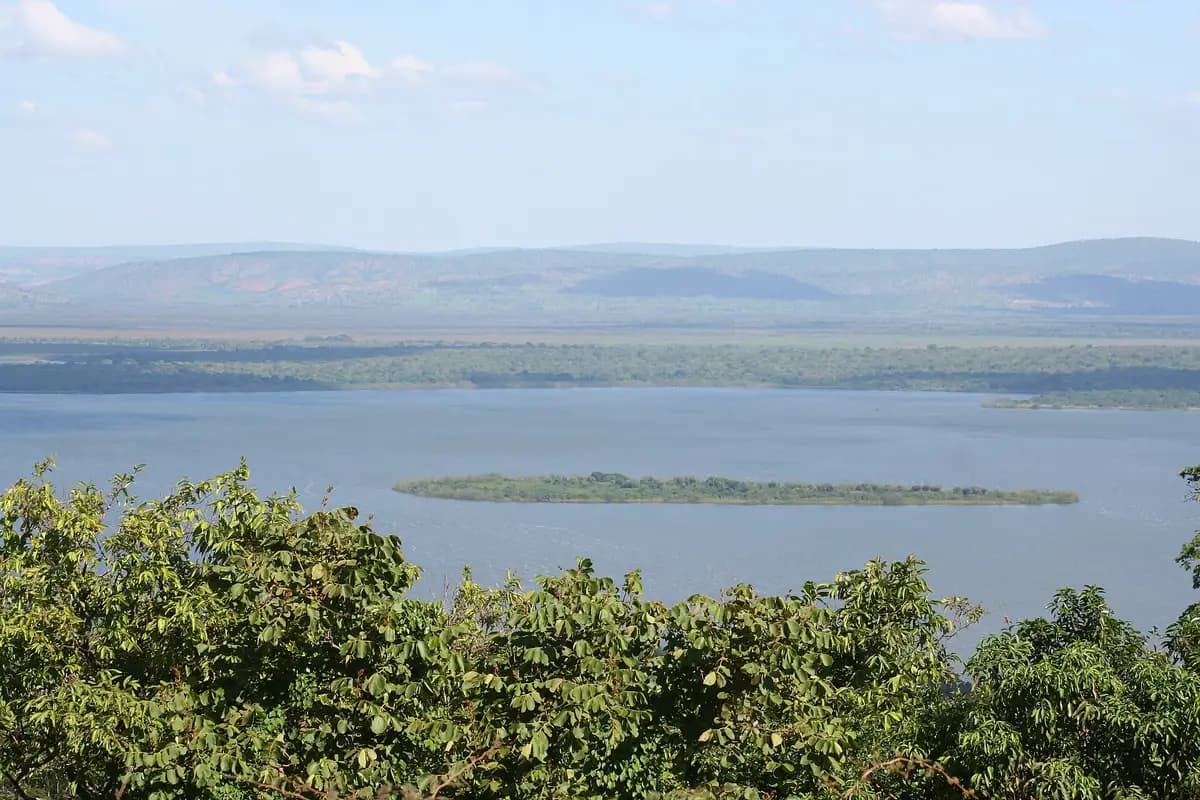 Lake Ihema seen from the hills of Akagera National Park