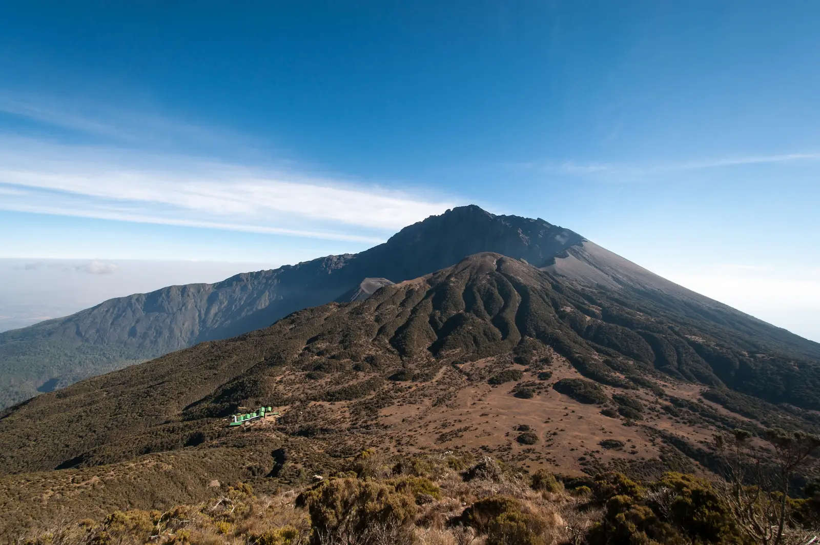 Mount Meru rising above Arusha National Park