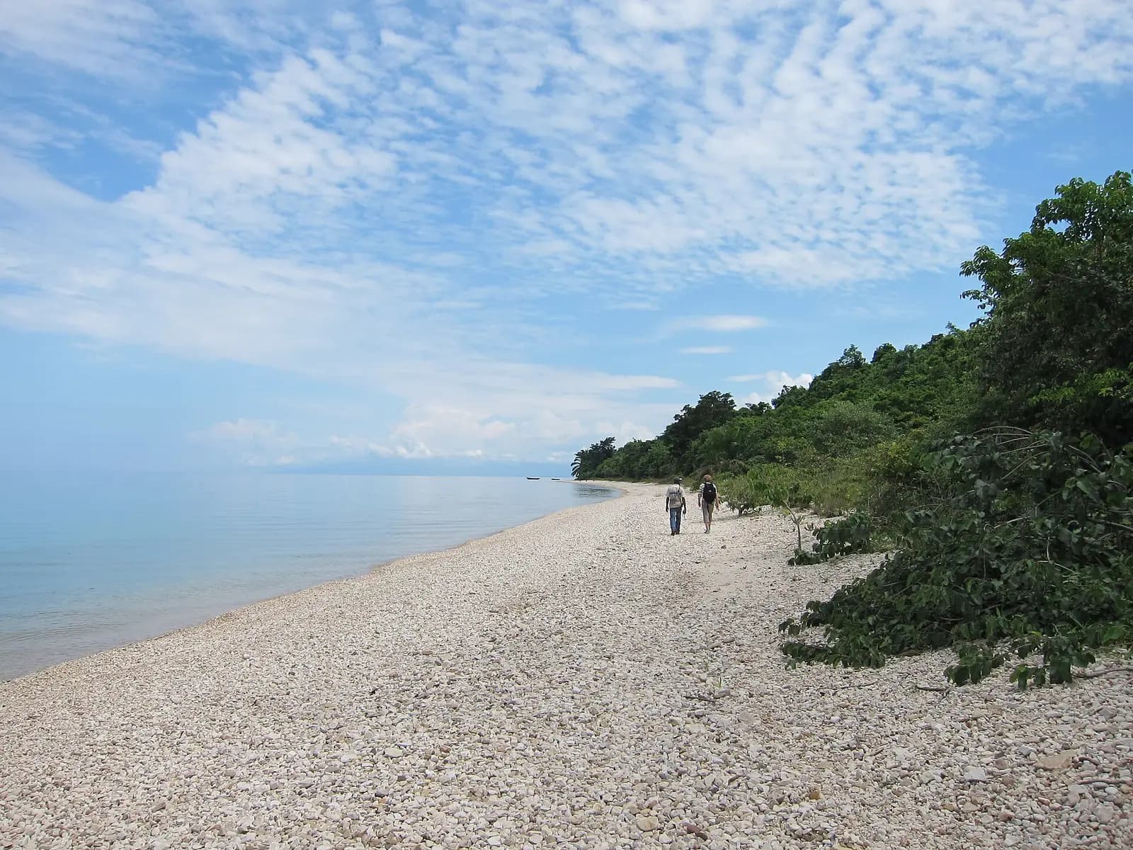 A pebble beach on Lake Tanganyika at Gombe Stream National Park