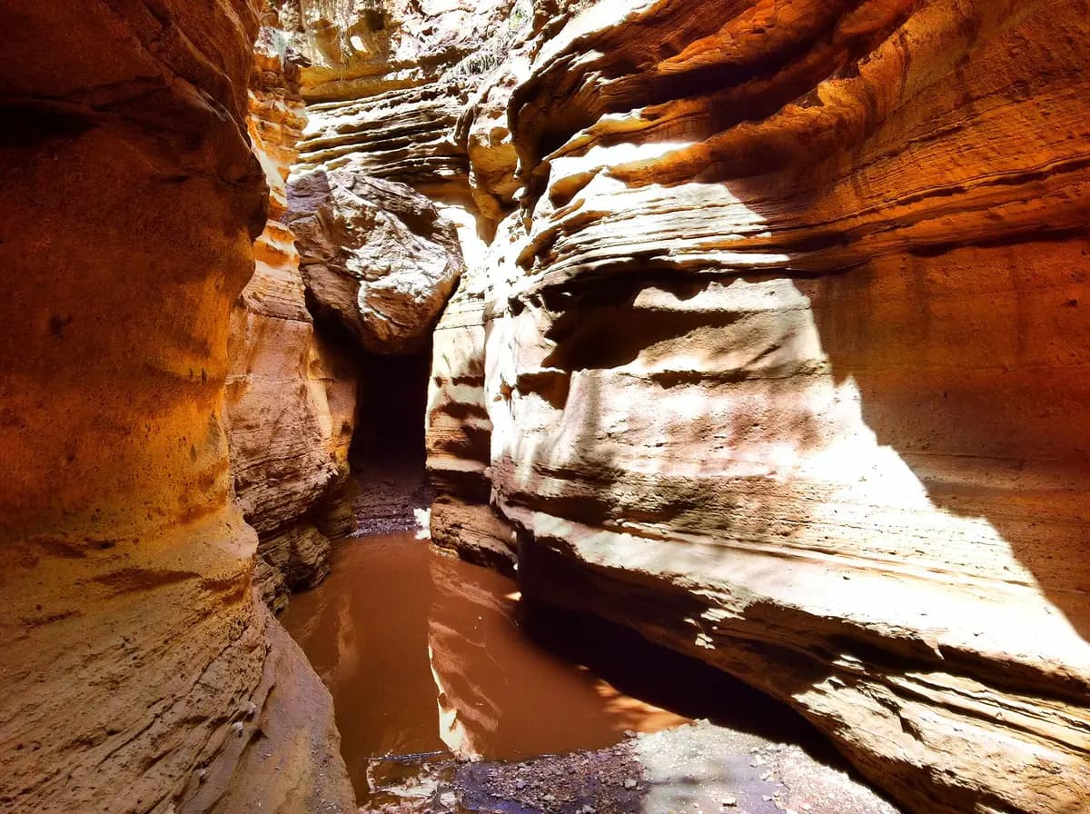 The narrow, water-carved Hell's Gate Gorge