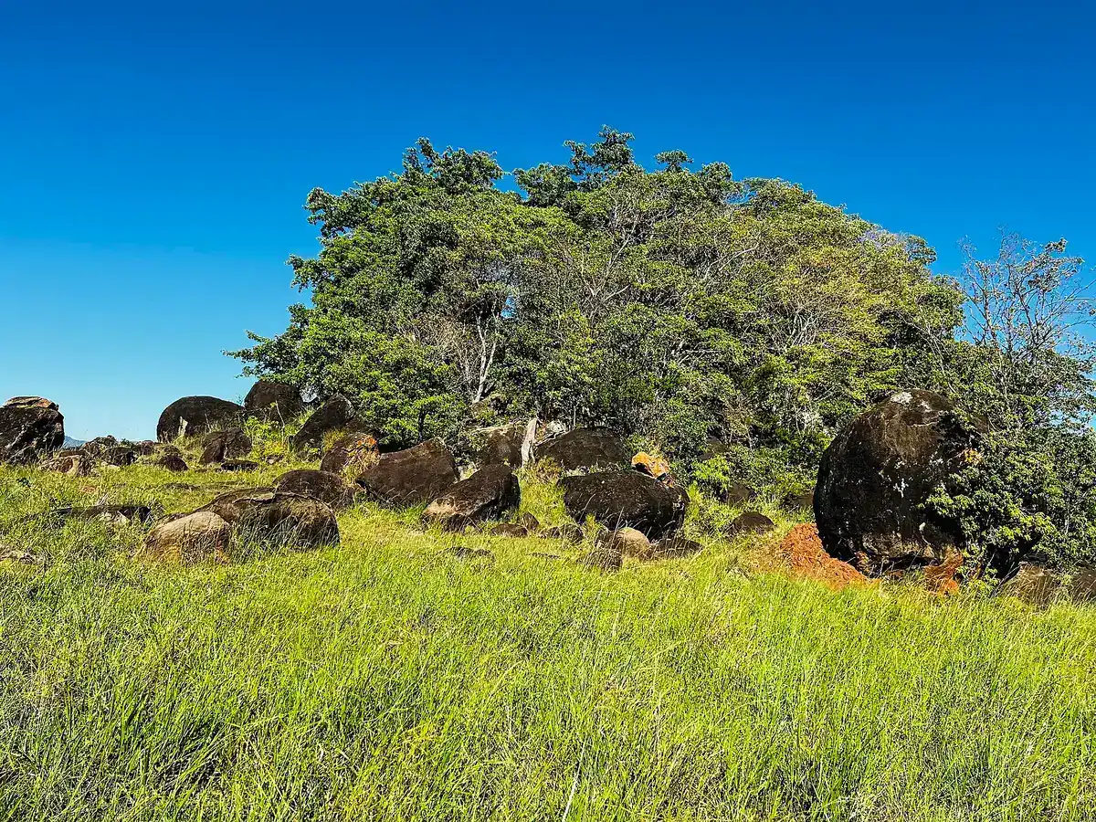 Boulders and trees on the Kidepo plains