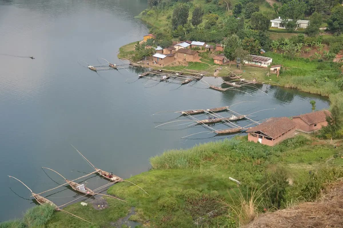 Fishing boats on Lake Kivu off Gisenyi