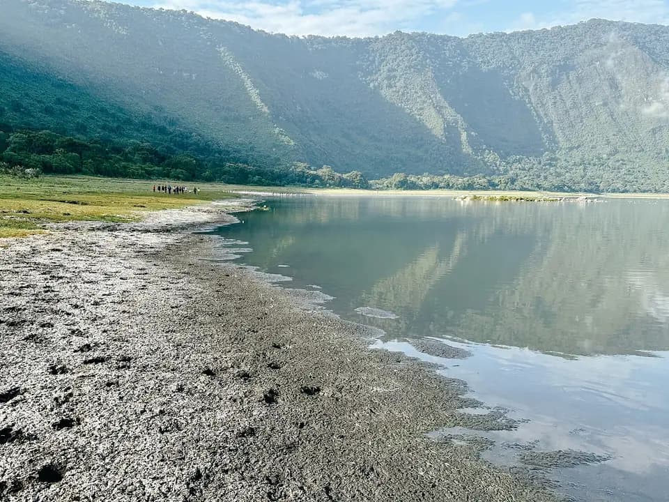 The lake inside Empakai Crater in the Ngorongoro Conservation Area