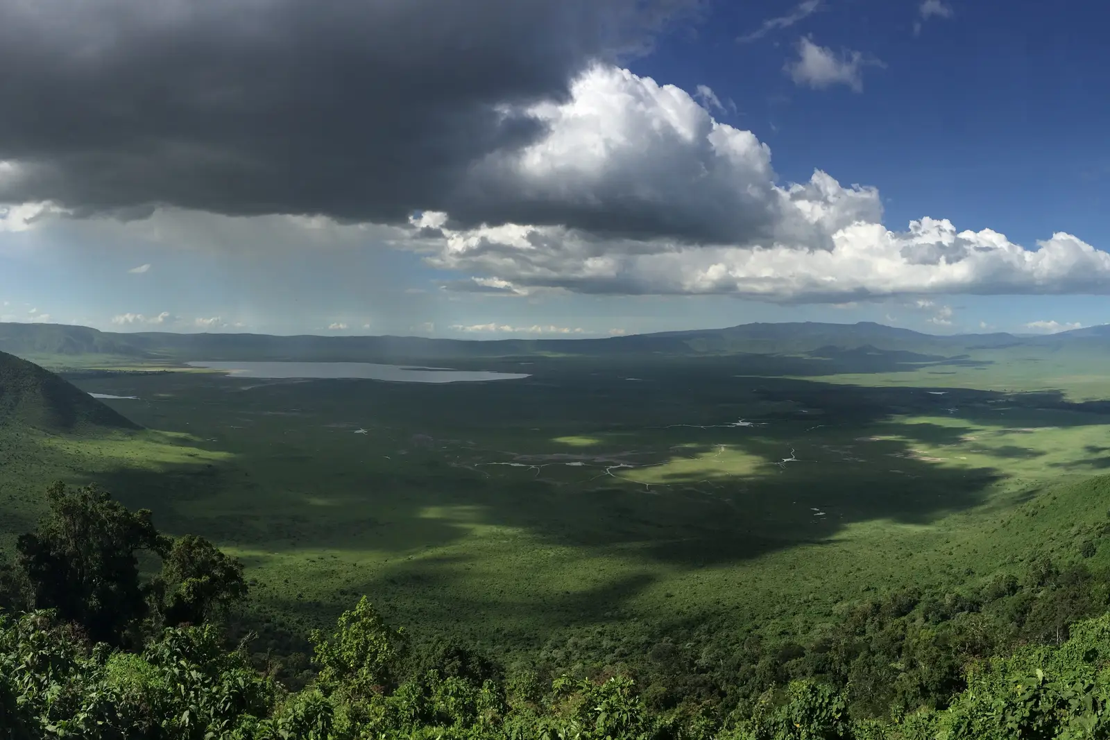 Panorama of the Ngorongoro Crater floor from the rim