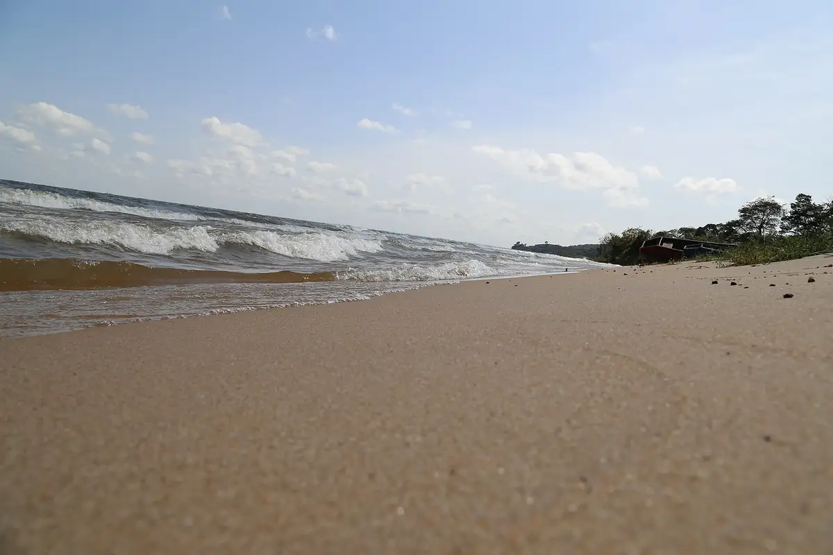 A quiet sandy shore on the Ssese Islands