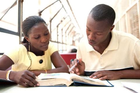 Makerere University students studying together