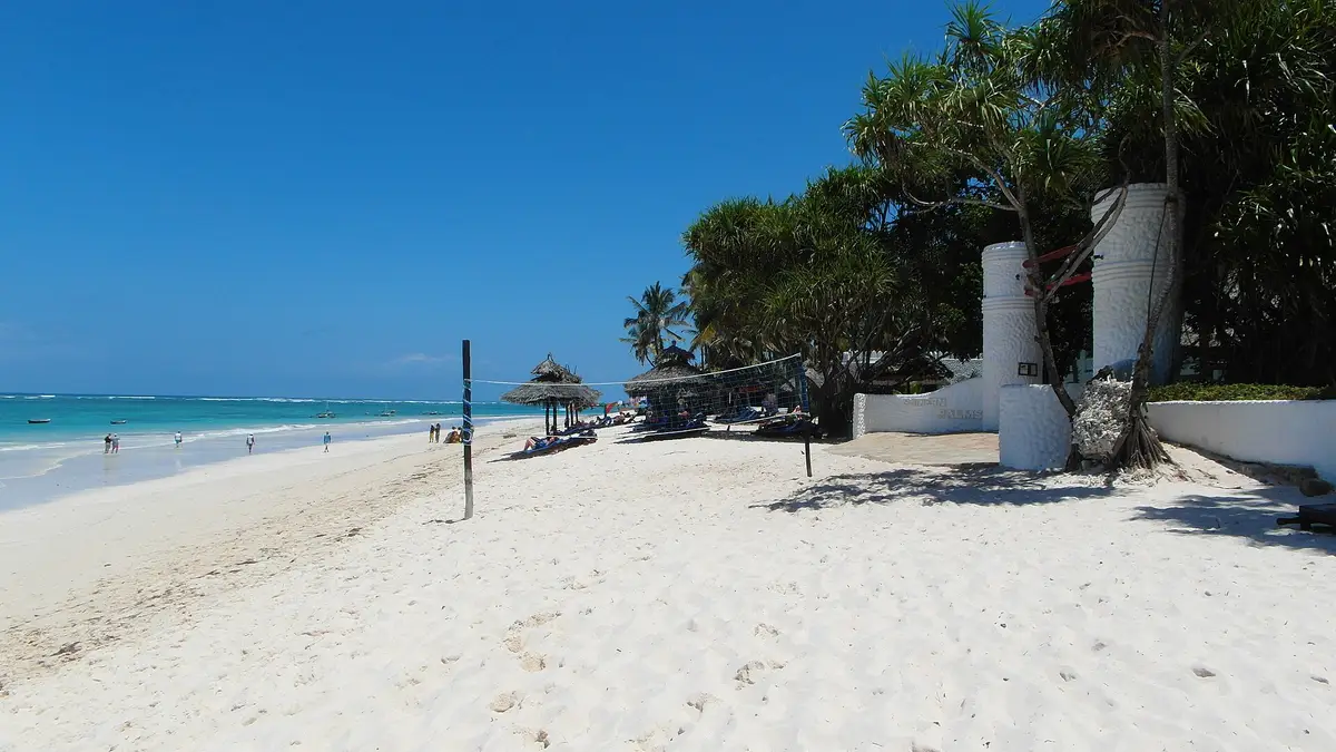 A sunny stretch of Diani Beach