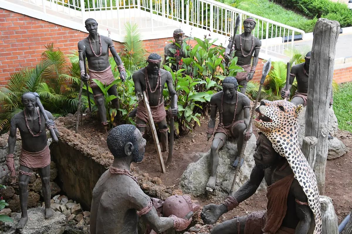 Sculptures depicting the Uganda Martyrs at Namugongo
