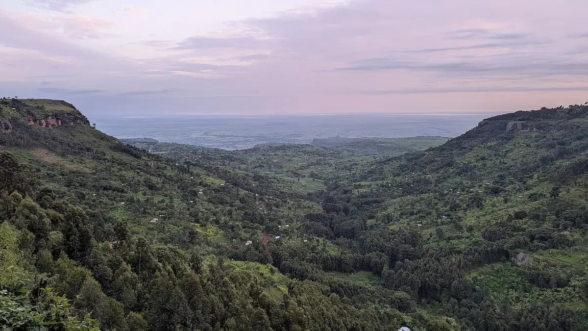 The view from Sipi down the valley toward the plains